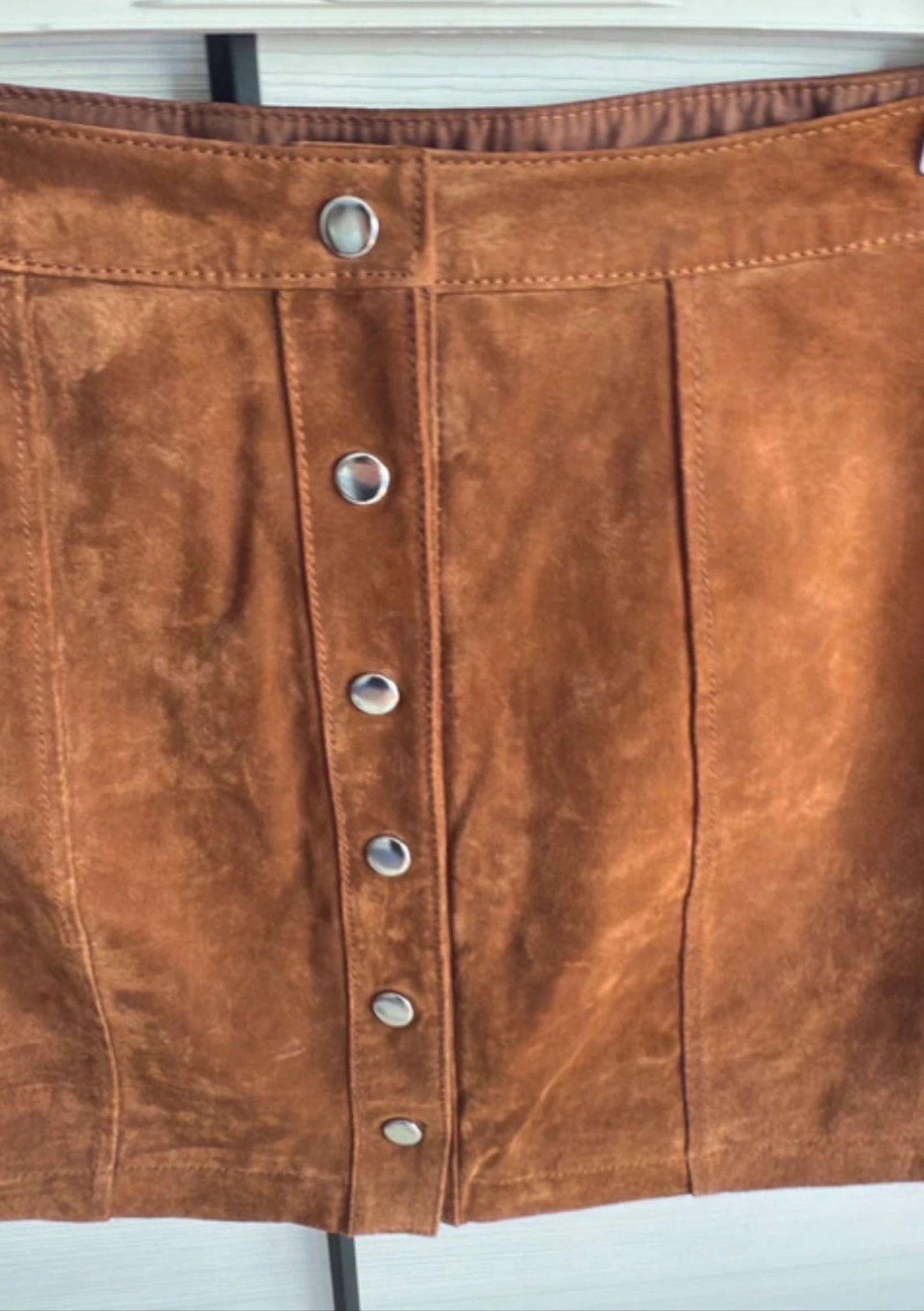 Saia de couro marrom da Stradivarius (Tamanho 40) – photo 2